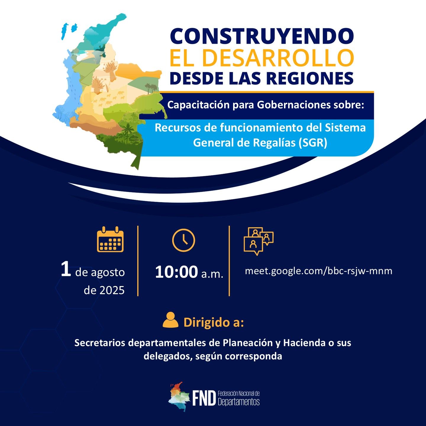 Capacitación para departamentos sobre recursos de funcionamiento del Sistema General de Regalías (SGR)