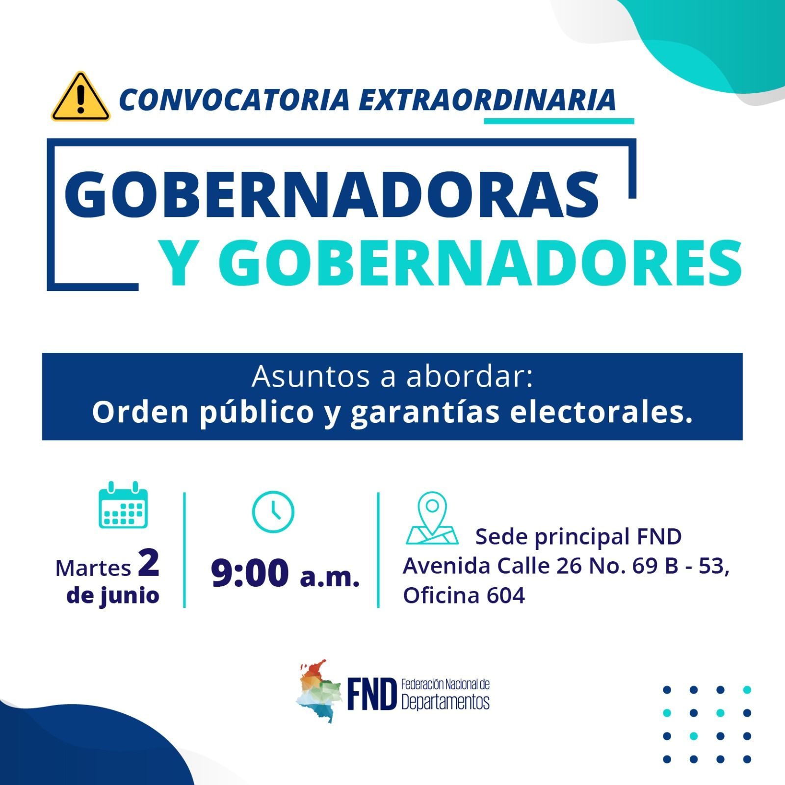 Convocatoria Extraordinaria Gobernadores y Gobernadoras