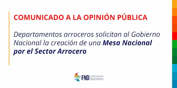 Departamentos arroceros solicitan al Gobierno Nacional la creación de una Mesa Nacional por el Sector Arrocero