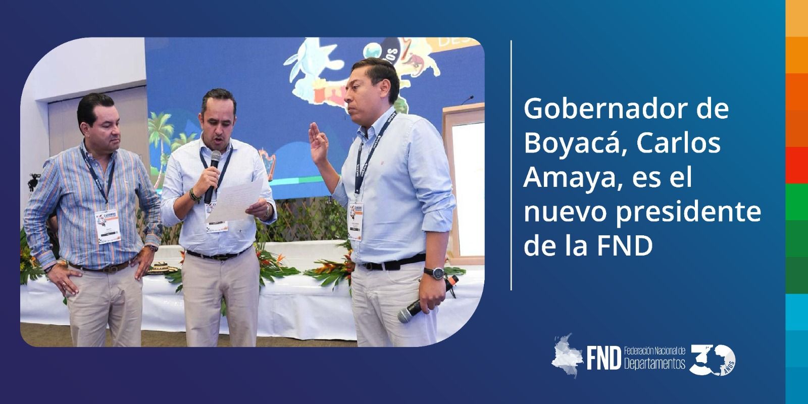 image Gobernador de Boyacá, Carlos Amaya, es el nuevo presidente de la FND