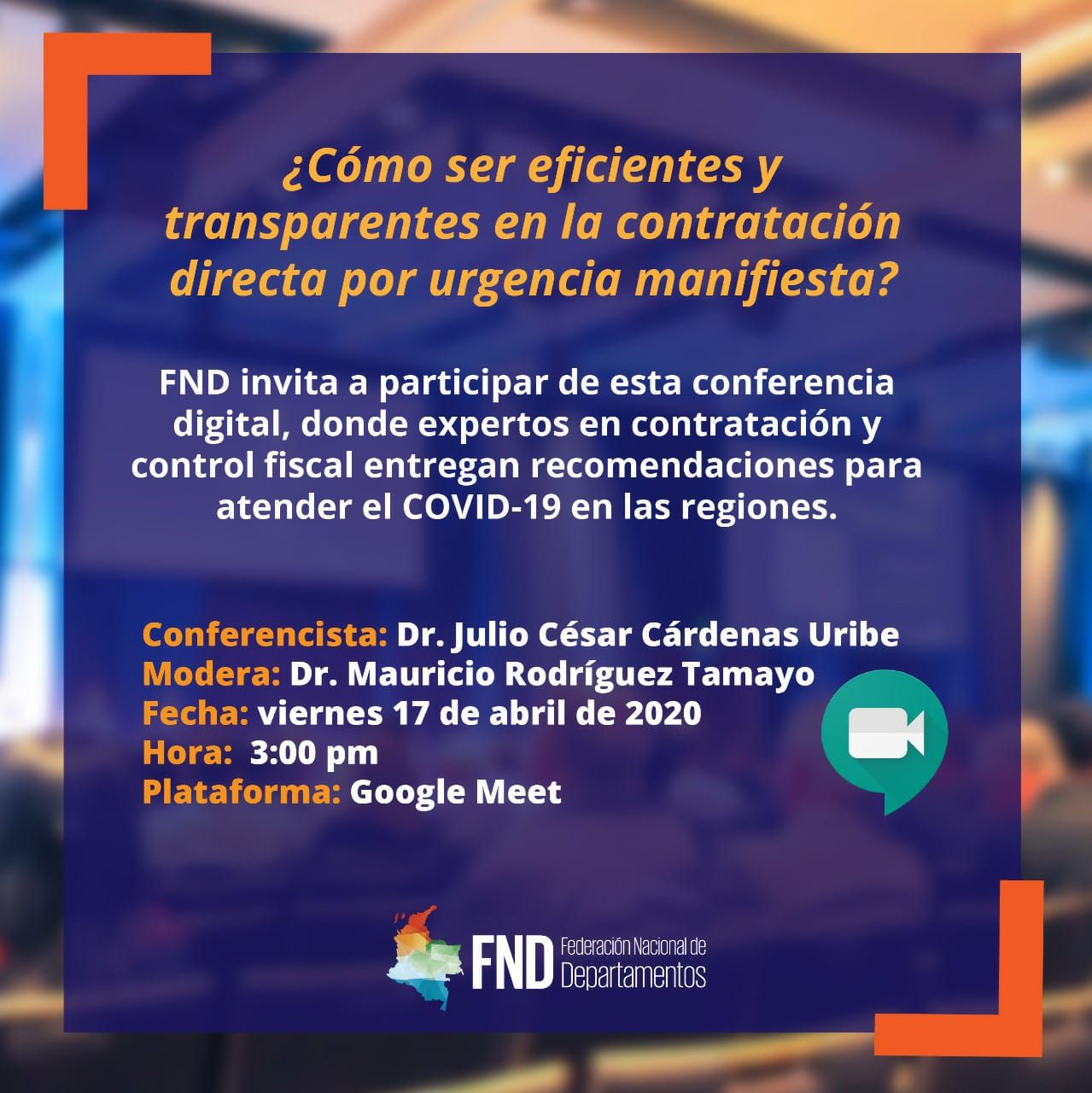 image Conferencia virtual: ¿Cómo ser eficientes y transparentes en la contratación directa por urgencia manifiesta?